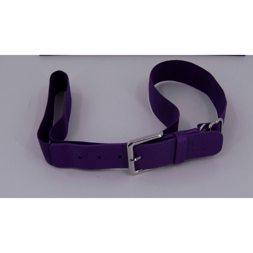 Under Armour Purple Baseball Softball Elastic Adjustable Belt Silver Buckle 44"